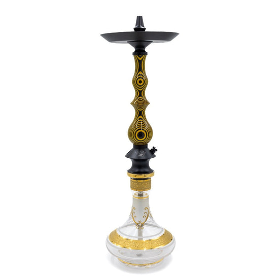Regal Black/Yellow Dymondwood Queen Hookah | Hookah Deals