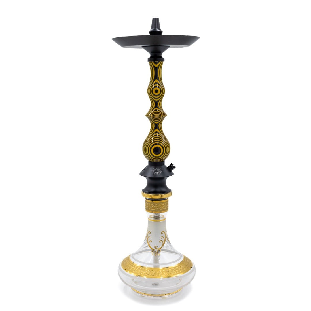 Regal Black/Yellow Dymondwood Queen Hookah | Hookah Deals