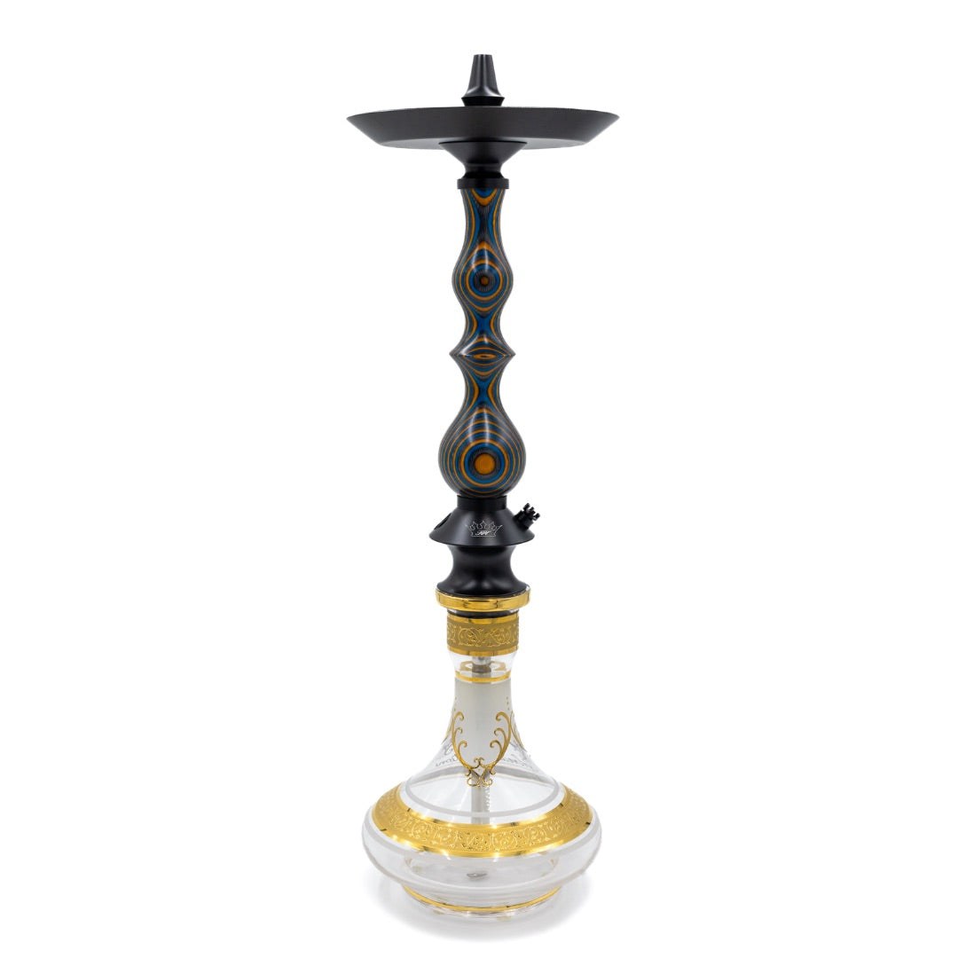Regal Blue/Orange/Grey Dymondwood Queen Hookah | Hookah Deals