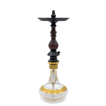 Regal Maroon Grey Dymondwood Bishop Hookah | Hookah Deals