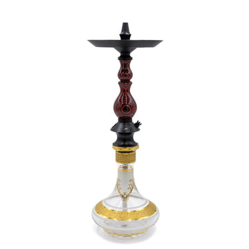 Regal Red/Grey Dymondwood Bishop Hookah | Hookah Deals