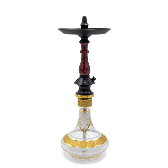 Regal Aqua Grey/Red Dymondwood Prince Hookah | Hookah Deals
