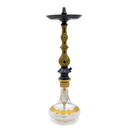 Regal Black/Yellow Dymondwood Queen Hookah | Hookah Deals