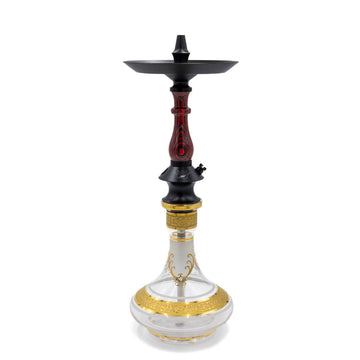 Regal Aqua Grey/Red Dymondwood Prince Hookah | Hookah Deals