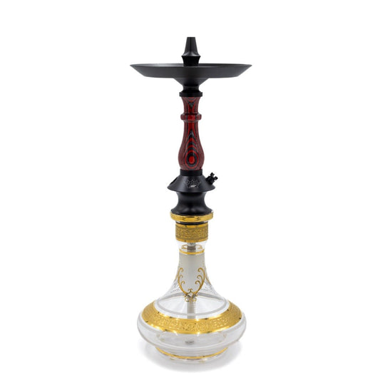 Regal Aqua Grey/Red Dymondwood Prince Hookah | Hookah Deals