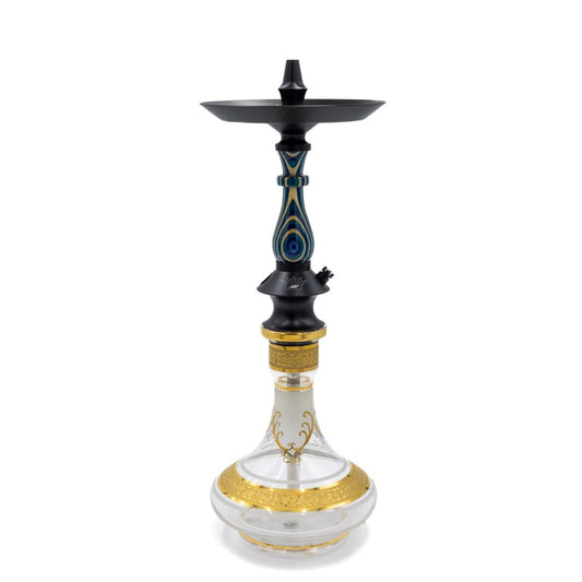 Regal White/Blue Dymondwood Prince Hookah | Hookah Deals